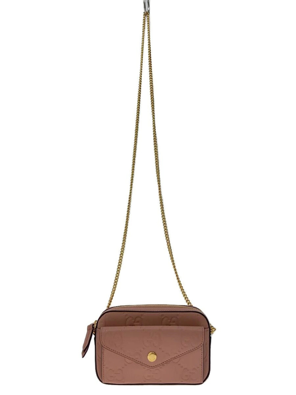 Gucci Jumbo GG Embossed Super bag debossed chain Leather Pink